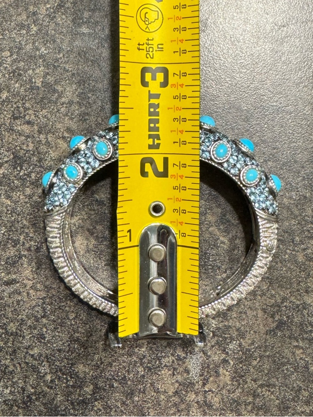 Judith Ripka Turquoise, blue topaz and Sterling silver Cabochon Cuff Bracelet - Picture 7 of 16